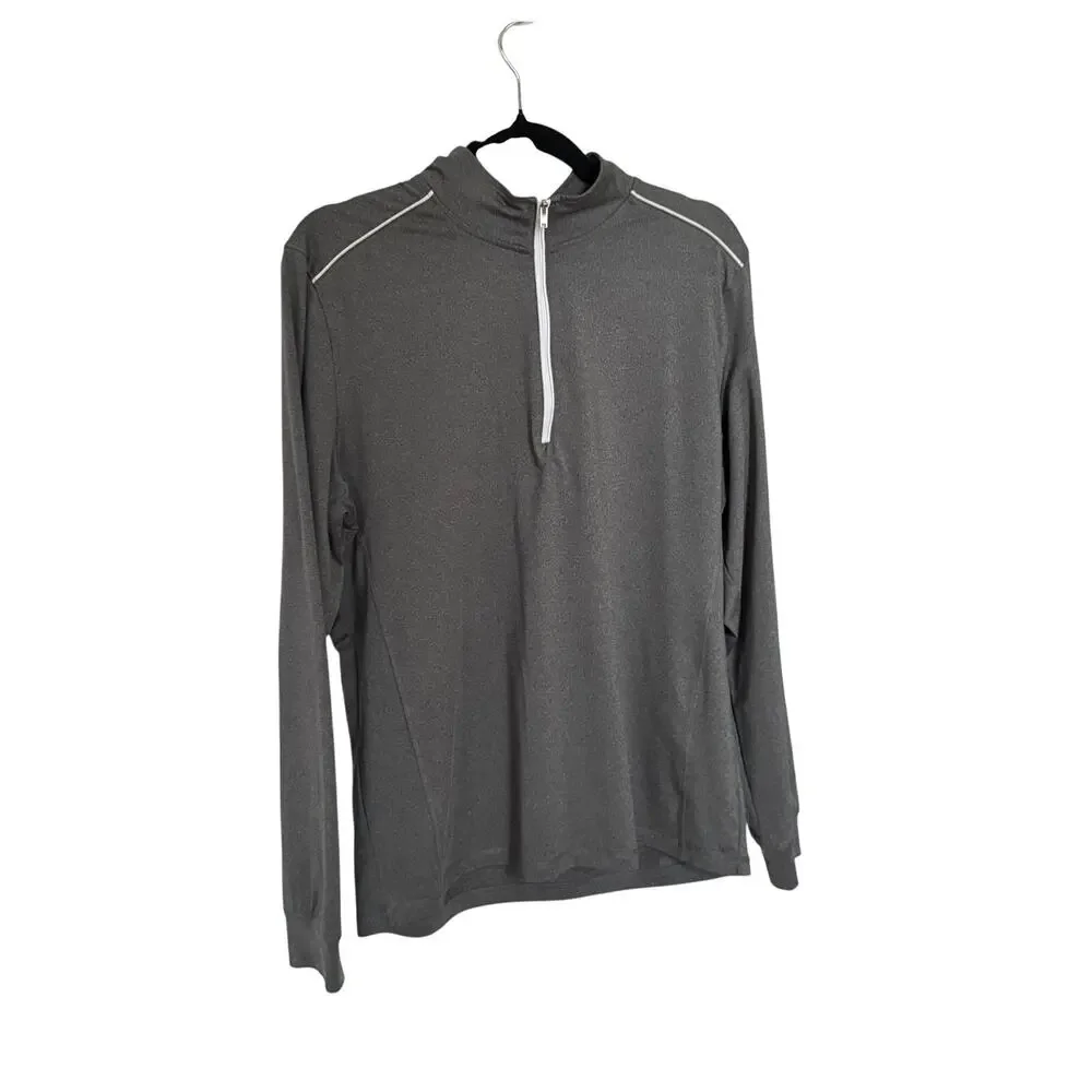 Johnnie-O Shirt Men's Medium Quarter Zip Gray Long Sleeve